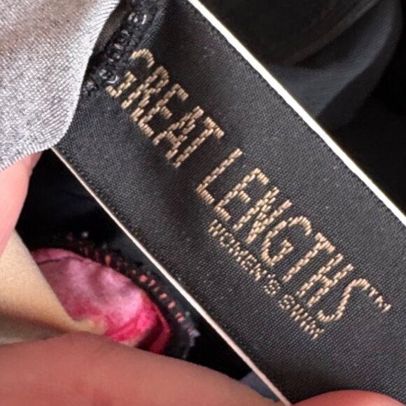 Great Lengths Womens Swim Dress Black Tropical Floral & Peacock Feather  20W - Picture 6 of 8